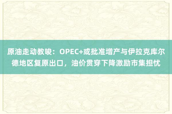 原油走动教唆:OPEC+或批准增产与伊拉克库尔德地区复原出口,油价贯穿下降激励市集担忧